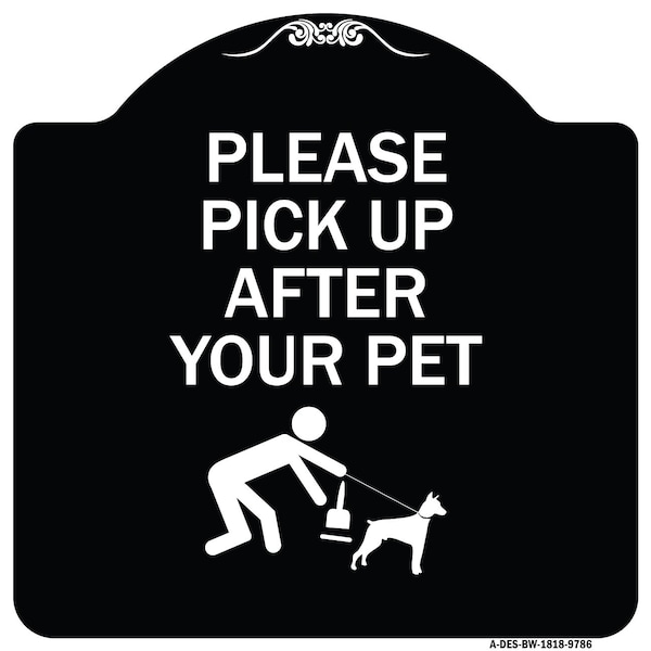 Designer Series-Please Pick Up After Your Pet Black & White, 18" x 18", BW-1818-9786